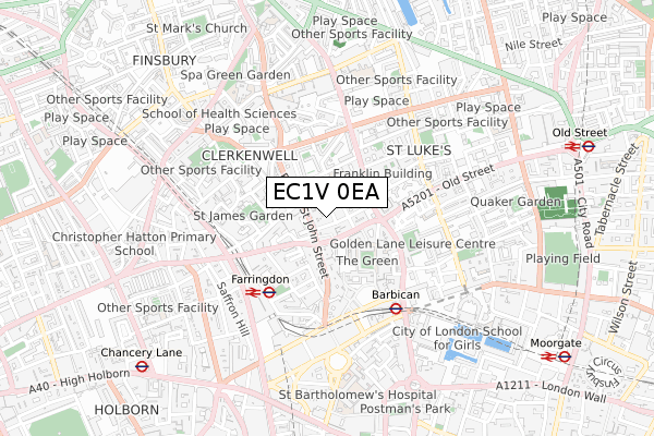 EC1V 0EA map - small scale - OS Open Zoomstack (Ordnance Survey) EC1V 0EA map - small scale - OS Open Zoomstack (Ordnance Survey)
