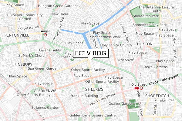 EC1V 8DG map - small scale - OS Open Zoomstack (Ordnance Survey) EC1V 8DG map - small scale - OS Open Zoomstack (Ordnance Survey)