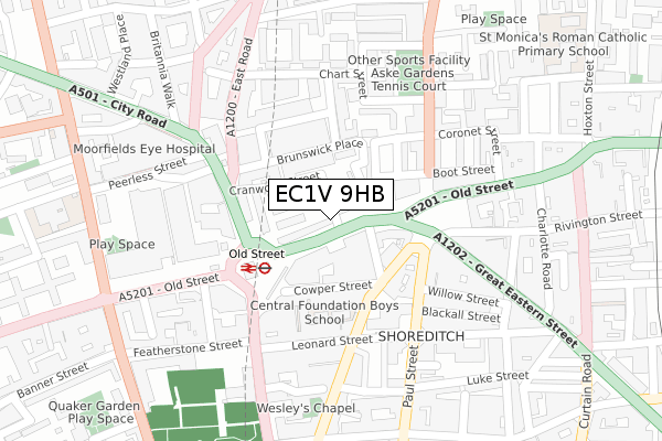 EC1V 9HB map - large scale - OS Open Zoomstack (Ordnance Survey)