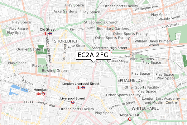 EC2A 2FG map - small scale - OS Open Zoomstack (Ordnance Survey) EC2A 2FG map - small scale - OS Open Zoomstack (Ordnance Survey)