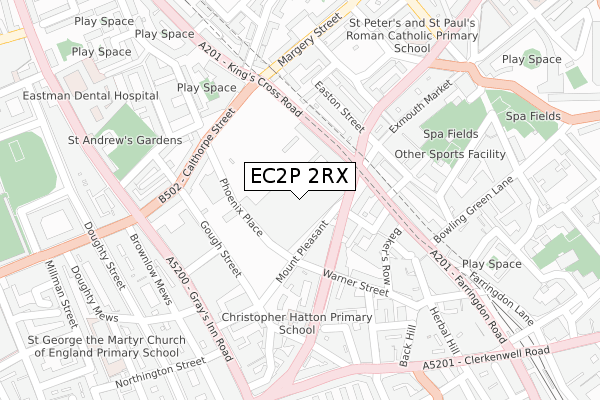 EC2P 2RX map - large scale - OS Open Zoomstack (Ordnance Survey)