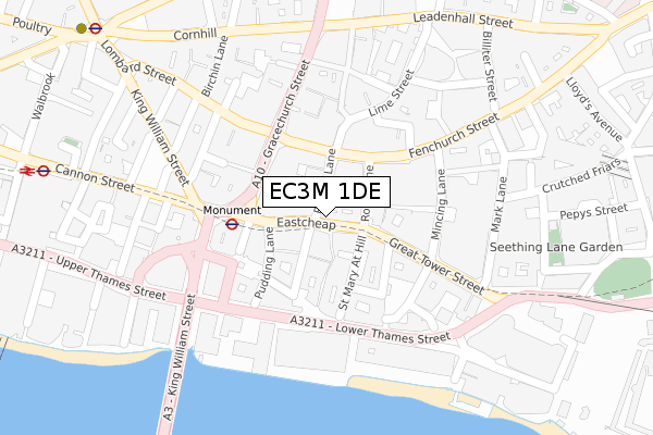 EC3M 1DE map - large scale - OS Open Zoomstack (Ordnance Survey)