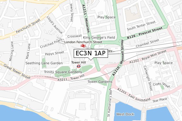 EC3N 1AP map - large scale - OS Open Zoomstack (Ordnance Survey)