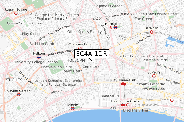 EC4A 1DR map - small scale - OS Open Zoomstack (Ordnance Survey) EC4A 1DR map - small scale - OS Open Zoomstack (Ordnance Survey)
