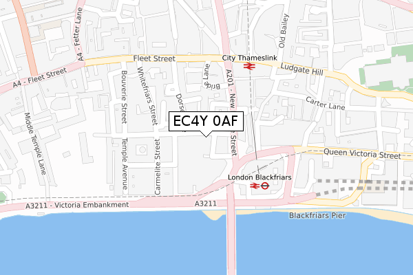 EC4Y 0AF map - large scale - OS Open Zoomstack (Ordnance Survey)
