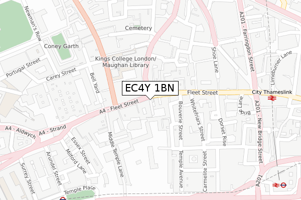 EC4Y 1BN map - large scale - OS Open Zoomstack (Ordnance Survey)