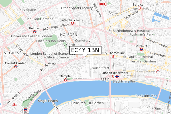 EC4Y 1BN map - small scale - OS Open Zoomstack (Ordnance Survey)