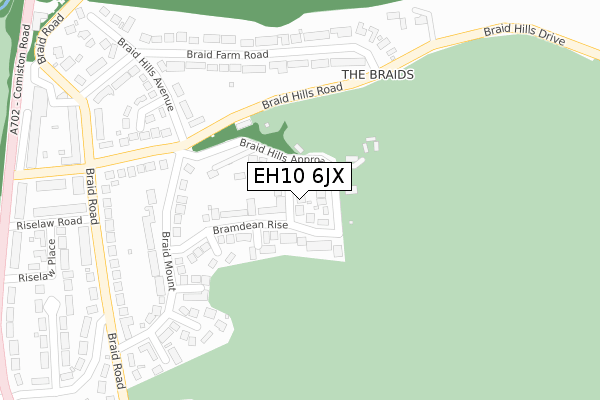 EH10 6JX map - large scale - OS Open Zoomstack (Ordnance Survey)