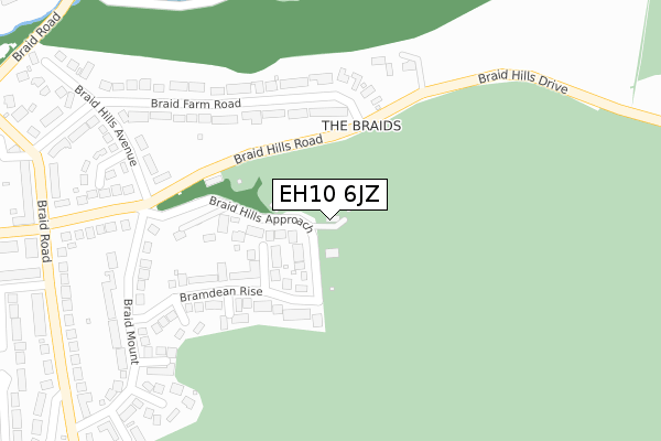 EH10 6JZ map - large scale - OS Open Zoomstack (Ordnance Survey)