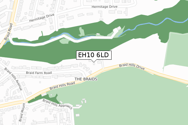 EH10 6LD map - large scale - OS Open Zoomstack (Ordnance Survey)