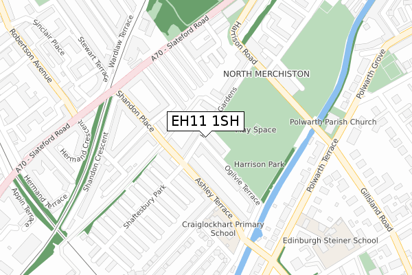 EH11 1SH map - large scale - OS Open Zoomstack (Ordnance Survey)
