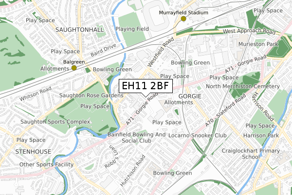EH11 2BF map - small scale - OS Open Zoomstack (Ordnance Survey) EH11 2BF map - small scale - OS Open Zoomstack (Ordnance Survey)