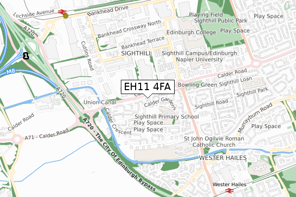 EH11 4FA map - small scale - OS Open Zoomstack (Ordnance Survey) EH11 4FA map - small scale - OS Open Zoomstack (Ordnance Survey)