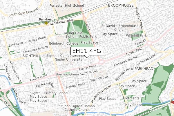 EH11 4FG map - small scale - OS Open Zoomstack (Ordnance Survey) EH11 4FG map - small scale - OS Open Zoomstack (Ordnance Survey)
