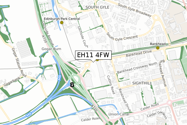 EH11 4FW map - small scale - OS Open Zoomstack (Ordnance Survey) EH11 4FW map - small scale - OS Open Zoomstack (Ordnance Survey)