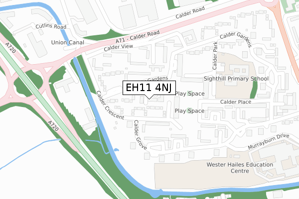 EH11 4NJ map - large scale - OS Open Zoomstack (Ordnance Survey)