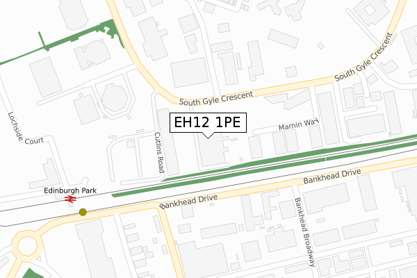 EH12 1PE map - large scale - OS Open Zoomstack (Ordnance Survey)