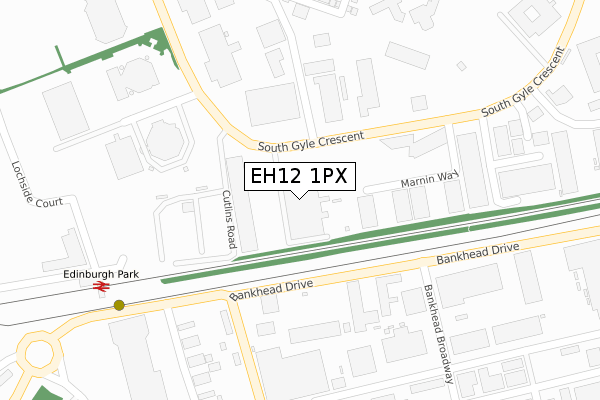 EH12 1PX map - large scale - OS Open Zoomstack (Ordnance Survey)