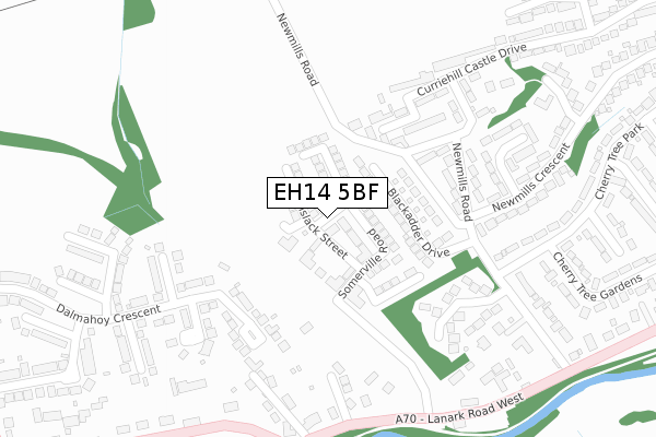 EH14 5BF map - large scale - OS Open Zoomstack (Ordnance Survey)