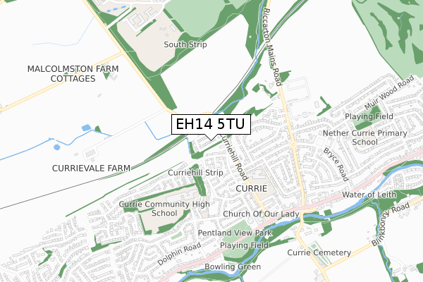 EH14 5TU map - small scale - OS Open Zoomstack (Ordnance Survey)