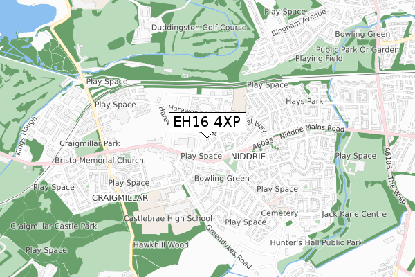 EH16 4XP map - small scale - OS Open Zoomstack (Ordnance Survey)