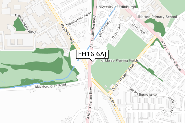 EH16 6AJ map - large scale - OS Open Zoomstack (Ordnance Survey) EH16 6AJ map - large scale - OS Open Zoomstack (Ordnance Survey)