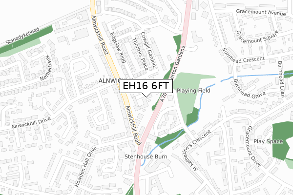 EH16 6FT map - large scale - OS Open Zoomstack (Ordnance Survey) EH16 6FT map - large scale - OS Open Zoomstack (Ordnance Survey)