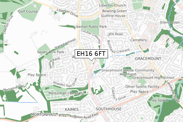 EH16 6FT map - small scale - OS Open Zoomstack (Ordnance Survey) EH16 6FT map - small scale - OS Open Zoomstack (Ordnance Survey)