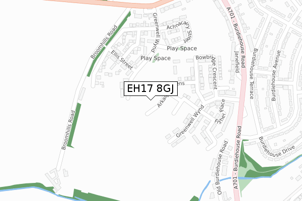 EH17 8GJ map - large scale - OS Open Zoomstack (Ordnance Survey) EH17 8GJ map - large scale - OS Open Zoomstack (Ordnance Survey)