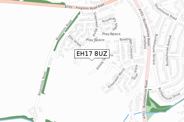 EH17 8UZ map - large scale - OS Open Zoomstack (Ordnance Survey) EH17 8UZ map - large scale - OS Open Zoomstack (Ordnance Survey)