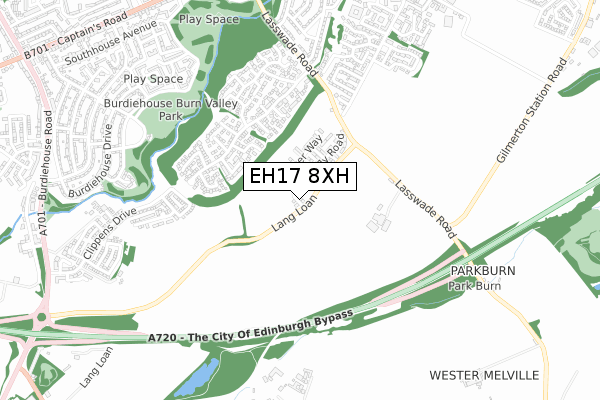 EH17 8XH map - small scale - OS Open Zoomstack (Ordnance Survey) EH17 8XH map - small scale - OS Open Zoomstack (Ordnance Survey)