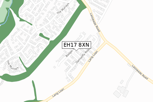 EH17 8XN map - large scale - OS Open Zoomstack (Ordnance Survey) EH17 8XN map - large scale - OS Open Zoomstack (Ordnance Survey)