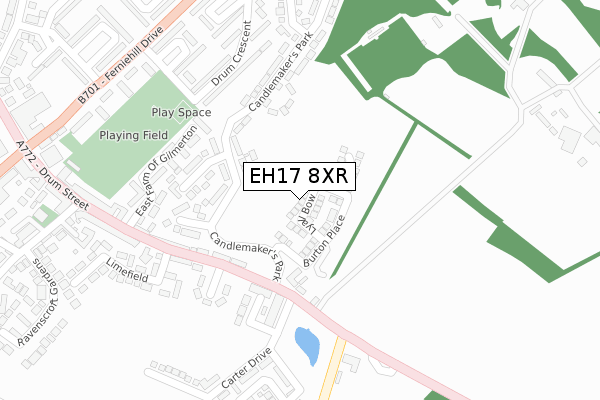 EH17 8XR map - large scale - OS Open Zoomstack (Ordnance Survey) EH17 8XR map - large scale - OS Open Zoomstack (Ordnance Survey)
