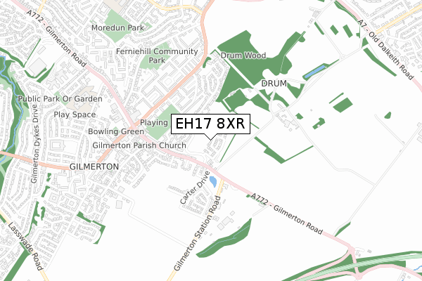 EH17 8XR map - small scale - OS Open Zoomstack (Ordnance Survey) EH17 8XR map - small scale - OS Open Zoomstack (Ordnance Survey)