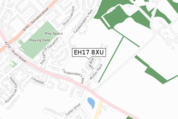 EH17 8XU map - large scale - OS Open Zoomstack (Ordnance Survey) EH17 8XU map - large scale - OS Open Zoomstack (Ordnance Survey)