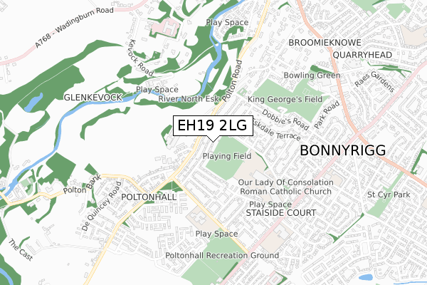 EH19 2LG map - small scale - OS Open Zoomstack (Ordnance Survey) EH19 2LG map - small scale - OS Open Zoomstack (Ordnance Survey)