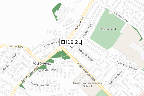 EH19 2LJ map - large scale - OS Open Zoomstack (Ordnance Survey)