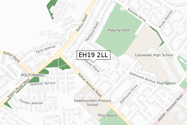 EH19 2LL map - large scale - OS Open Zoomstack (Ordnance Survey) EH19 2LL map - large scale - OS Open Zoomstack (Ordnance Survey)