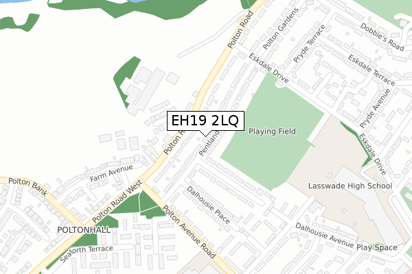 EH19 2LQ map - large scale - OS Open Zoomstack (Ordnance Survey) EH19 2LQ map - large scale - OS Open Zoomstack (Ordnance Survey)
