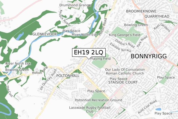 EH19 2LQ map - small scale - OS Open Zoomstack (Ordnance Survey) EH19 2LQ map - small scale - OS Open Zoomstack (Ordnance Survey)