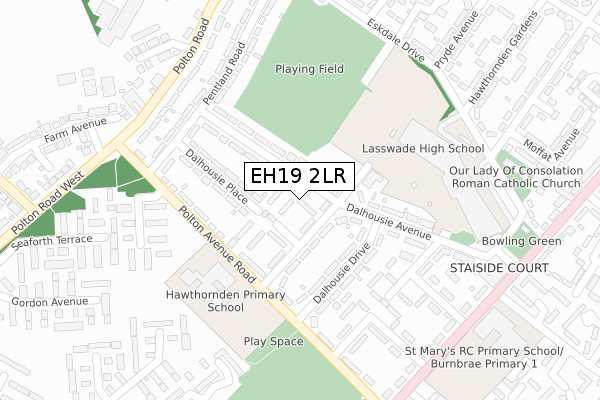 EH19 2LR map - large scale - OS Open Zoomstack (Ordnance Survey) EH19 2LR map - large scale - OS Open Zoomstack (Ordnance Survey)