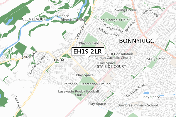 EH19 2LR map - small scale - OS Open Zoomstack (Ordnance Survey) EH19 2LR map - small scale - OS Open Zoomstack (Ordnance Survey)
