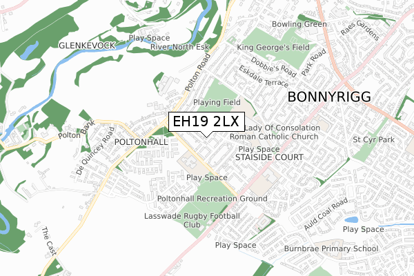 EH19 2LX map - small scale - OS Open Zoomstack (Ordnance Survey) EH19 2LX map - small scale - OS Open Zoomstack (Ordnance Survey)