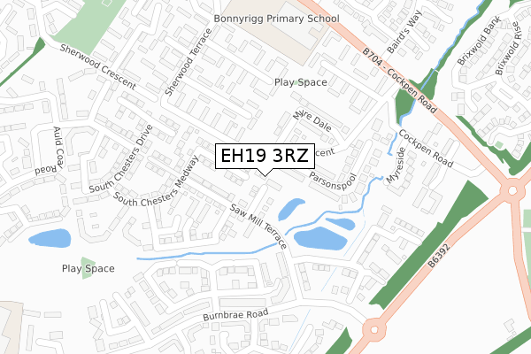 EH19 3RZ map - large scale - OS Open Zoomstack (Ordnance Survey) EH19 3RZ map - large scale - OS Open Zoomstack (Ordnance Survey)