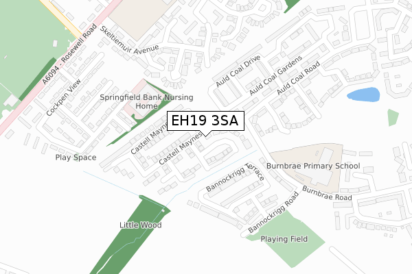 EH19 3SA map - large scale - OS Open Zoomstack (Ordnance Survey) EH19 3SA map - large scale - OS Open Zoomstack (Ordnance Survey)