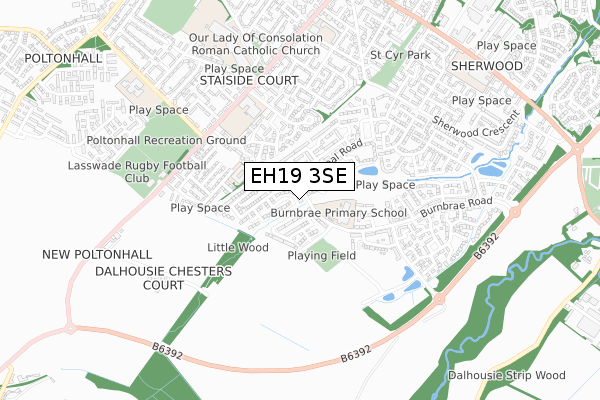 EH19 3SE map - small scale - OS Open Zoomstack (Ordnance Survey) EH19 3SE map - small scale - OS Open Zoomstack (Ordnance Survey)