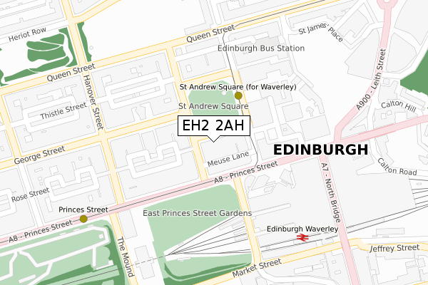 EH2 2AH map - large scale - OS Open Zoomstack (Ordnance Survey) EH2 2AH map - large scale - OS Open Zoomstack (Ordnance Survey)