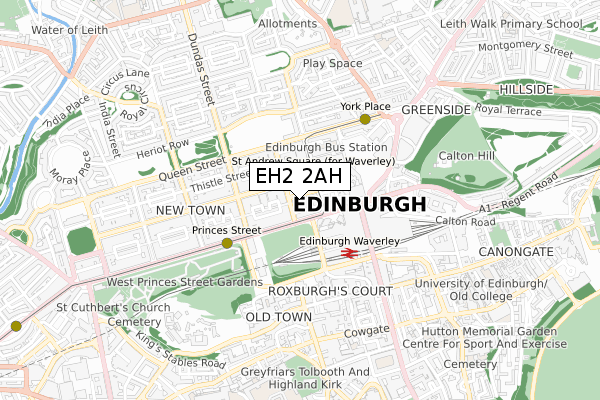 EH2 2AH map - small scale - OS Open Zoomstack (Ordnance Survey) EH2 2AH map - small scale - OS Open Zoomstack (Ordnance Survey)
