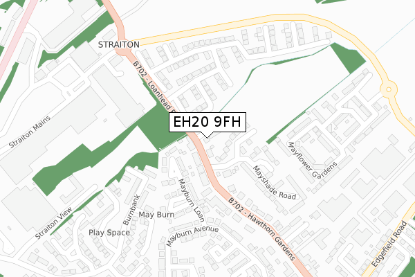 EH20 9FH map - large scale - OS Open Zoomstack (Ordnance Survey)