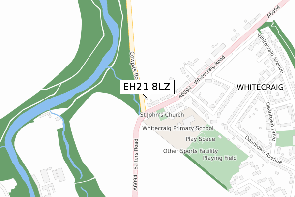 EH21 8LZ map - large scale - OS Open Zoomstack (Ordnance Survey) EH21 8LZ map - large scale - OS Open Zoomstack (Ordnance Survey)